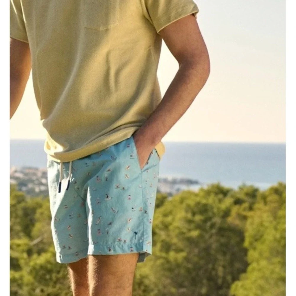 New‎ W/Tags Mossmann Austrailia Surfing All Over Print Swim Trunks Men's L